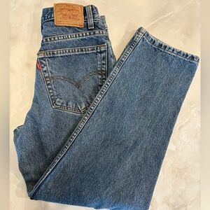 Vtg Levi’s 550 Student High Rise Mom Jeans 28x28 Petite Slim Fit Y2K Tapered Leg